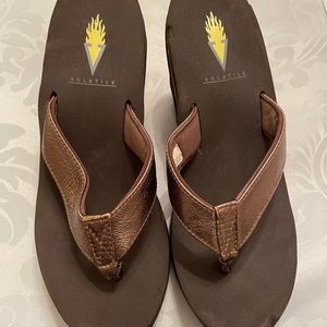 Super cute chocolate and animal print wedges!!